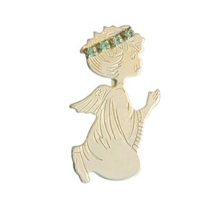 Vintage Avon Angel pin Halo Rhineztones Angelcore Heavebcore